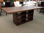 Alicia Oak Veneer Dining Table – Mahogany