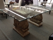 Athena Glass Pedestal Dining Table